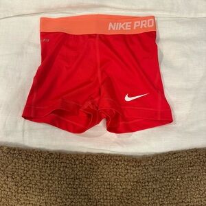 Nike Red and Orange Pro Shorts